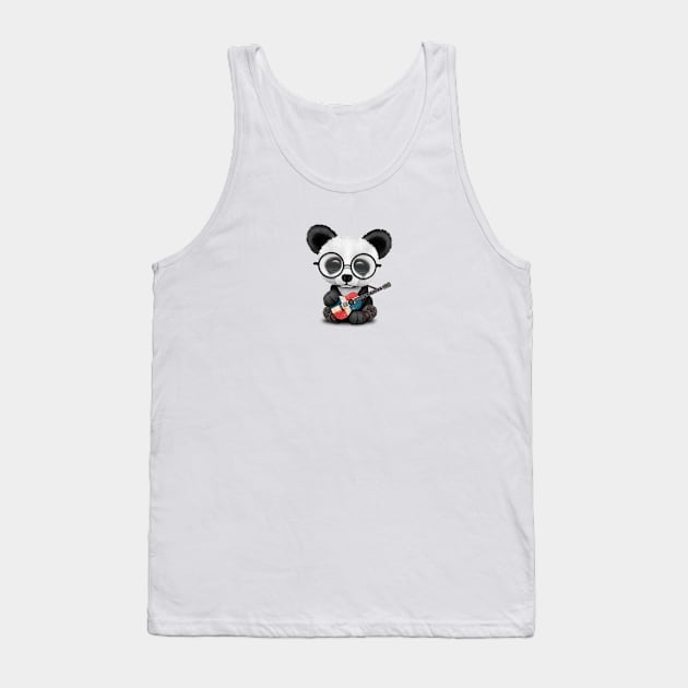 Baby Panda Playing Dominican Flag Guitar Tank Top by jeffbartels